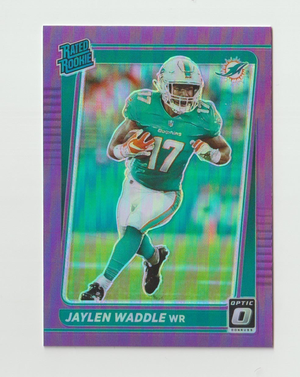2021 Panini Donruss Jaylen Waddle Rated Rookie Optic Preview #P-263 Dolphins WR