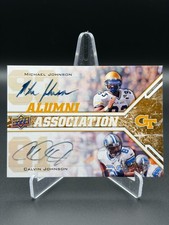 2009 Upper Deck CALVIN & MICHAEL JOHNSON #242 Alumni Association /50 Auto RC