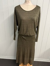 Baukjen Maxi Dress Size 14 Ladies Black Gold Glitter Stretch Party Occasion