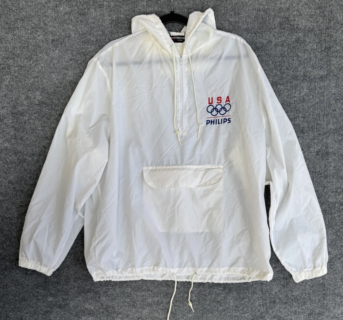 Vintage USA Olympic Windbreaker Anorak Sportsmaster Philips Made USA XXL 80s 90s