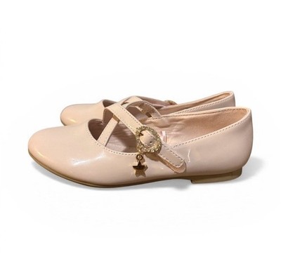 Girls Mary Jane Dress Shoes Size 12 Kids Pale Pink Crisscross Strap Flats
