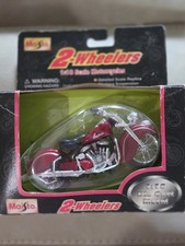 Fausto 2 Wheelers 1:18 Scale Red Indian Chief Motorcycle Diecast Model NOS