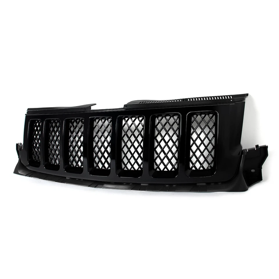 For Jeep Grand Cherokee 2011-2013 Front Grille Overland Style Gloss Black Foto 3 de 4