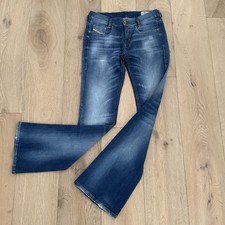 Diesel Louvboot Slim Bootcut Low Rise Jeans Size 29 Medium Wash Inseam 32  