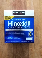 KIRKLAND Minoxidil 5% Extra Strength Men Hair Regrowth Solution 6 Month Supply