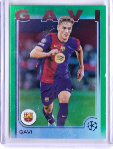 2025 Topps Chrome UEFA #6 Gavi FC Barcelona Green Refractor /99