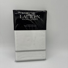 Ralph Lauren Spencer Sateen Border Standard Sham 100 Cotton White Sage NEW