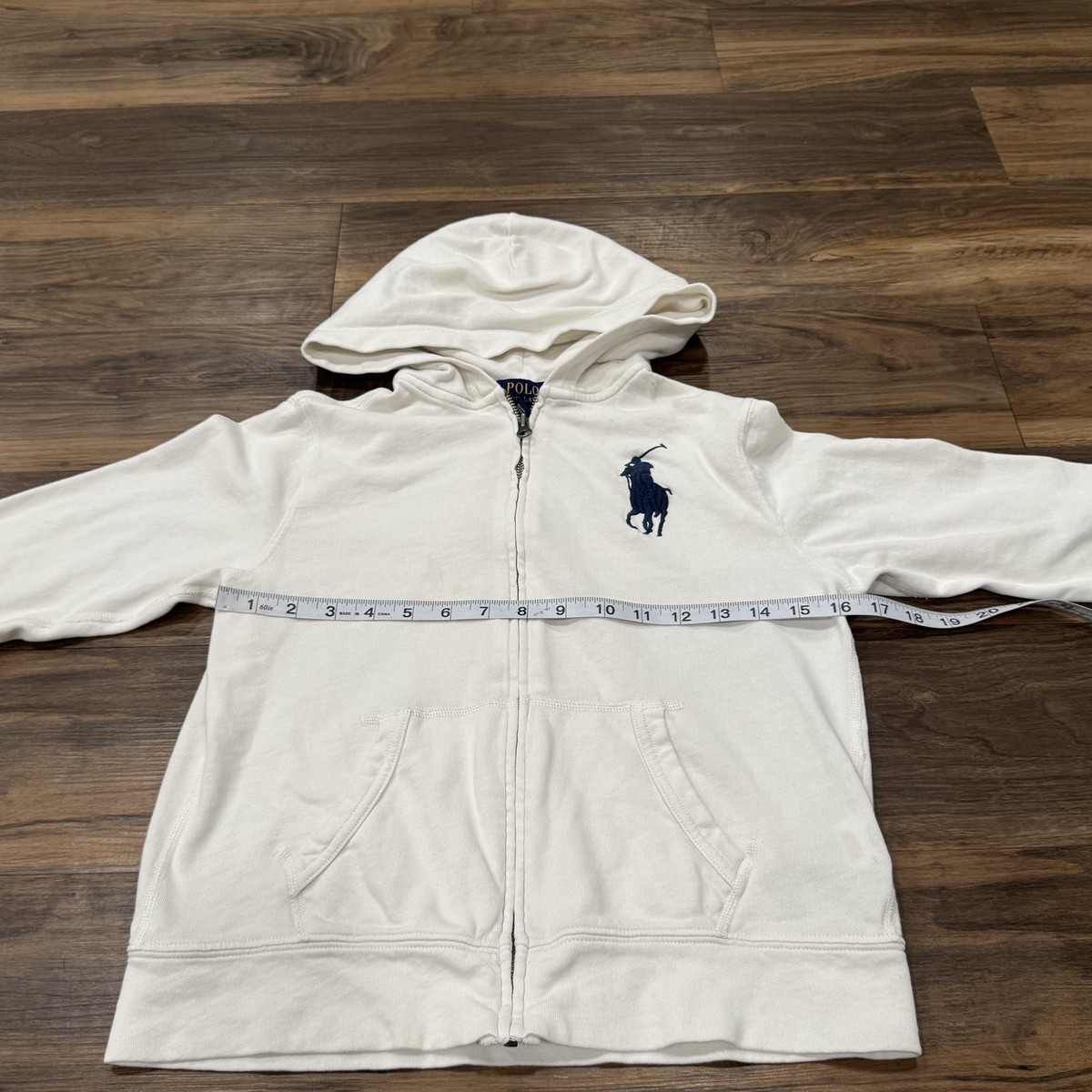 Polo Ralph Lauren Hoodie Youth Medium 10-12 White Full Zip Big