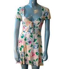 Reformation Nutmeg Floral Cut Out Fit + Flare Mini