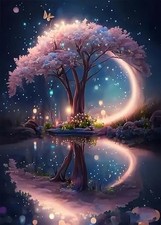 5D Diamond Painting Kits for Adults, Tree Diamond Art Kits for Pink tree