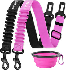 3pc Dog Seat Belt,Retractable Dog Car Adjustable Seatbelt for Vehicle-Pet Safety