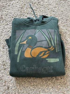 Carhartt Work In Progress Hoodie Green Duck, Small Graphic