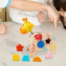 Wooden Shape Sorter Hand Eye Coordination Educational for Kids Children