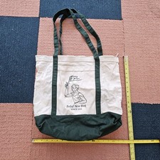 As Is* Belief New York 2010 Canvas Tote Bag Shoulder Zip Closure Usa Made Y4a