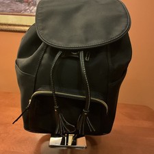 DOONEY & BOURKE BLACK NYLON / LEATHER TRIM BACKPACK PURSE HANDBAG