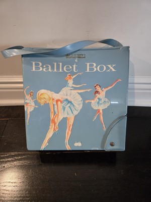 Vintage Ballet Box Plastic Carry Case 1966 Mattel Teal Blue Barbie Doll