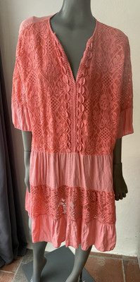 Wunderschönes Italy Bohoo Hippie Kleid  Koralle Gr. 36-42