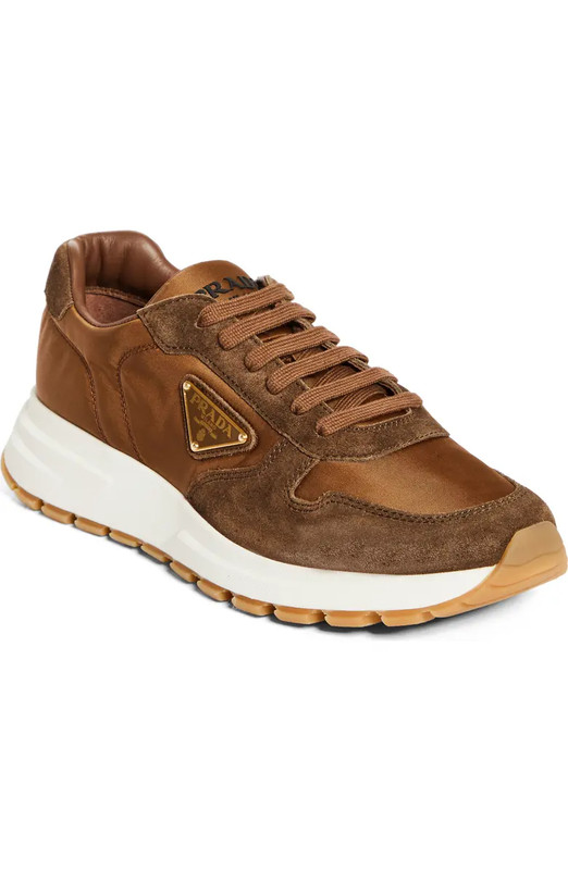 100% AUTHENTIC NEW MEN PRADA RE-NYLON BROWN PRAX 01 SNEAKERS UK 8.5/US 9.5 D