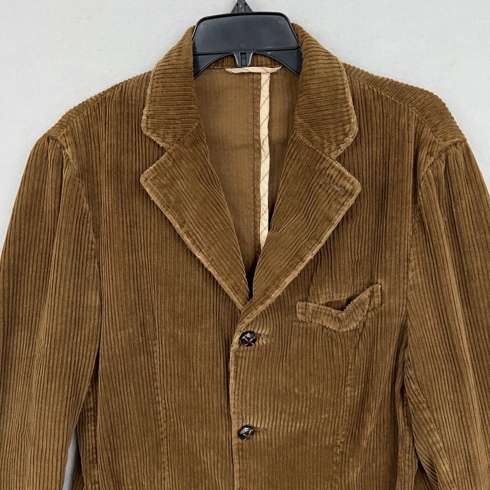 Abercrombie & Fitch Blazer Mens Small Brown Corduroy Sport Coat 3 Button Jacket - Image 2 of 4