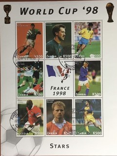Zambia 1998 World Cup Sheetlet First Day Issue Never Hinged