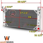 34" 3 Row Radiator For Chevy Silverado/GMC Sierra 1500 2500 Tahoe Yukon Escalade