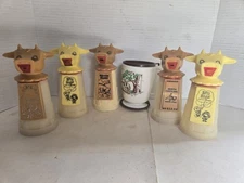 6 Vtg  MOO-COW CREAMERS - Werley Industries, Warren, PA   SET #5  all different