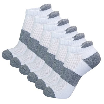 6 Pairs Women Thick Ankle Socks Cushioned Cotton Running Mesh Fits 69