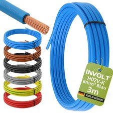 INVOLT H07V-K 3m 6mm² blau Aderleitung, Verd...