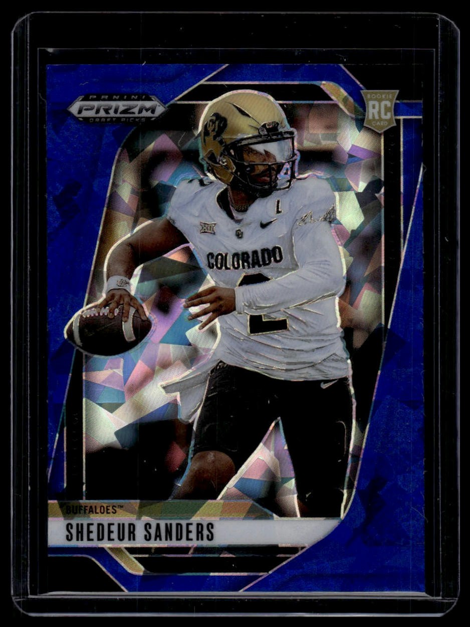 2025 Panini Prizm Draft Picks Shedeur Sanders #19 Prizms Blue Ice 3/149