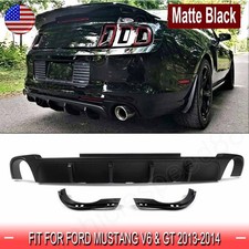 For 2013-2014 Ford Mustang Gt V6 Gt500 Style Matte Black Shark Fin Rear Diffuser For 2013-2014 Ford Mustang Gt V6 Gt500 Style Matte Black Shark Fin Rear Diffuser
