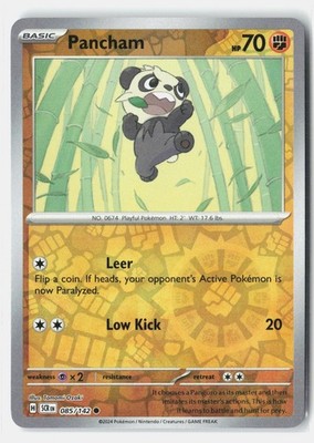 Pancham 85/142 Common Stellar Crown Pokemon Reverse Holo Near Mint Tomomi Ozaki