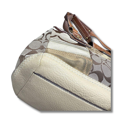 COACH　ディスプレイ Coach Leather Canvas Patchwork Turn Lock Shoulder Multicolor