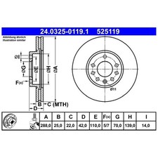 2x Bremsscheibe vorne für Saab 9-3 YS3D 9-5 YS3E 900 2 | 800261