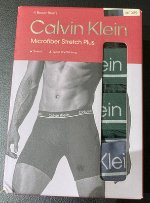 NWB Calvin Klein Men's Microfiber Stretch Plus 4-Pack Boxer Briefs SZ XL (40-42)