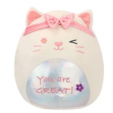 20-Inch Cat Plush Pillow with Bow Hairband Jumbo Cat Plush Cute Kitten Large ...