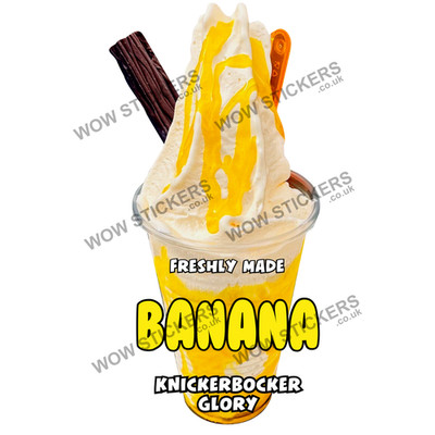 Banane Eis Knickerbocker Ruhm Aufkleber Abziehbilder Van (Größe wählbar)