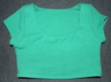 TIGER FRIDAY Girls DANCE Short Sleeve Crop TOP Child XSMALL Spring GREEN