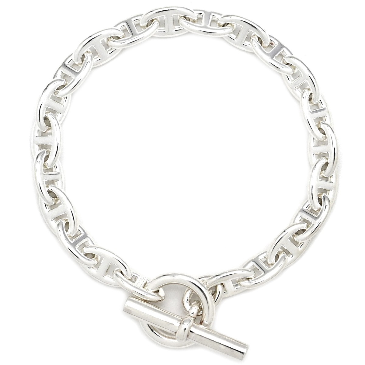 Hermes Chaine d'Ancre TPM Silver 925 22Links Sterling SV925 Bracelet 399603