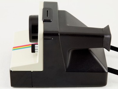Vintage Original Polaroid SX-70 OneStep White Rainbow Stripe Land