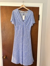 Mango MNG Midi Dress Blue Floral Size L