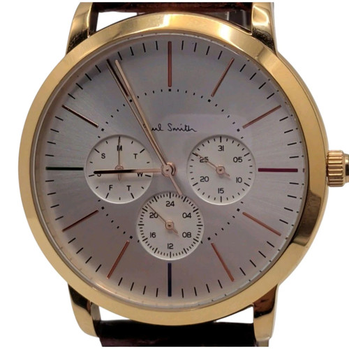 Paul Smith Gold Multifunction Wristwatch Working Watch Only Cleaned