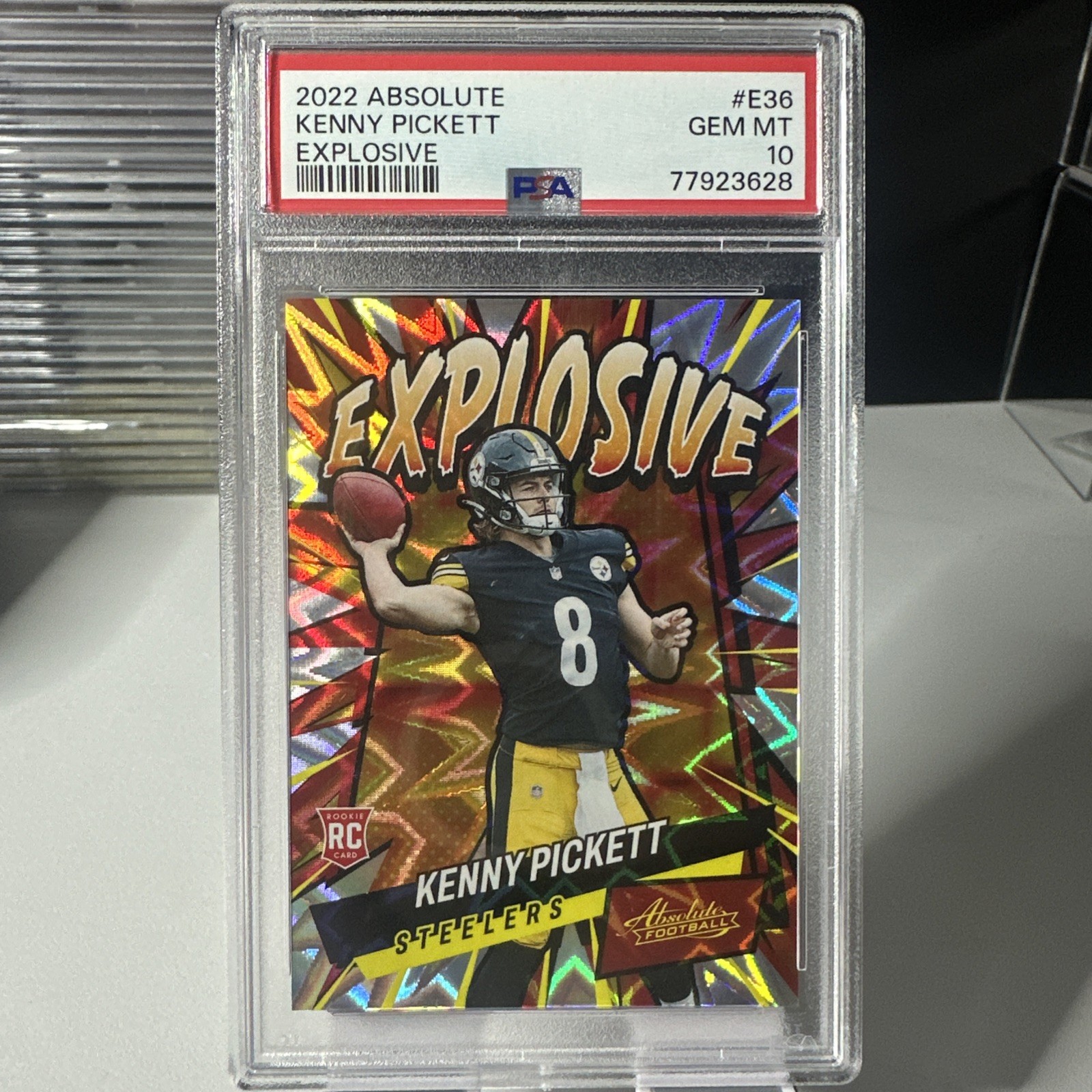 2022 Panini Absolute Kenny Pickett Rookie Explosive PSA 10 RC #E36