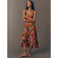 NWT Farm Rio Florart Linen Midi Dress XS