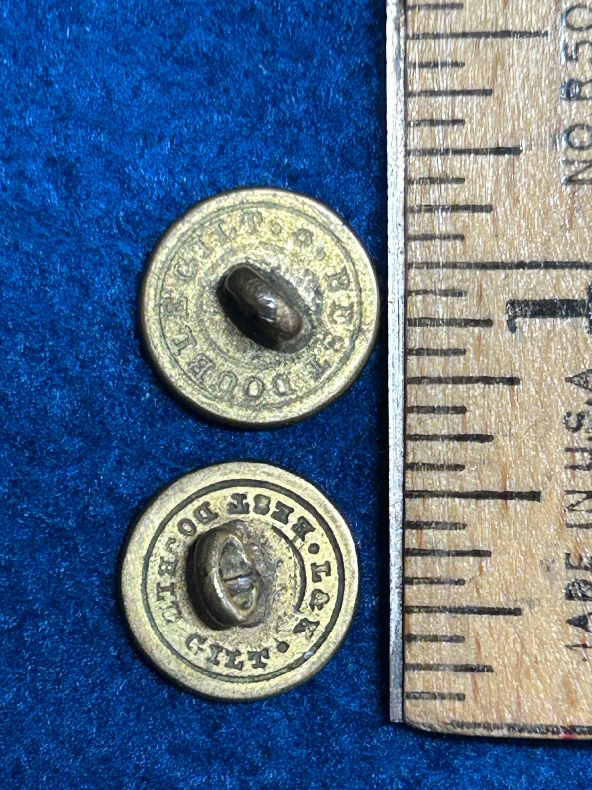 1800's Flat Buttons Lot of 6 Rich Orange Warranted and Others