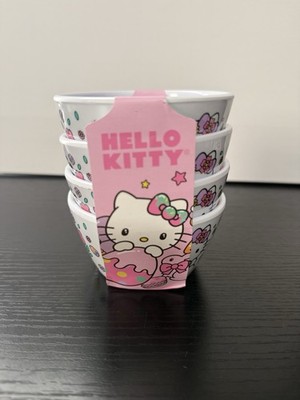 NEW! Hello Kitty Set of (4) Festive Easter Themed Melamine Snack Bowl Set 