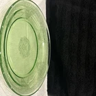 Vintage Federal Uranium Vaseline Green Depression Georgian Love Birds Plate 8.5