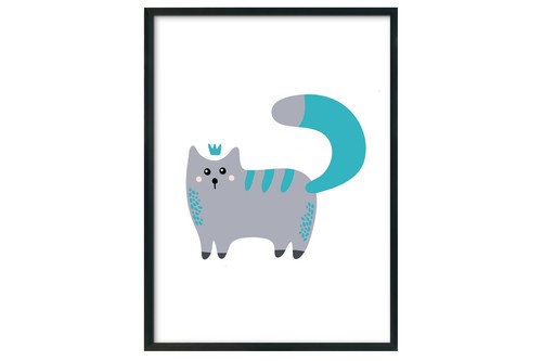 Katze Wandbilder, türkis und schwarze Katzen Wanddeko, Katzen Wandbild, Katzenliebhaber Geschenk - Bild 7 von 10