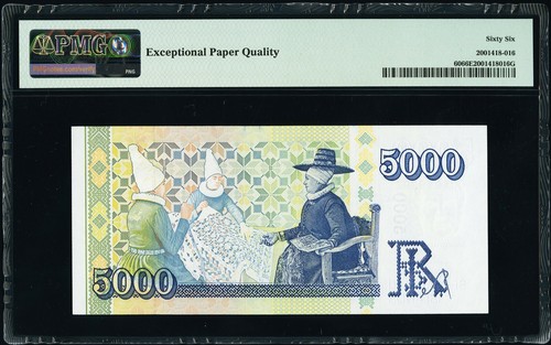 Iceland 5000 Kronur 2001 Pick-60 GEM UNC PMG 66 EPQ - Picture 2 of 2