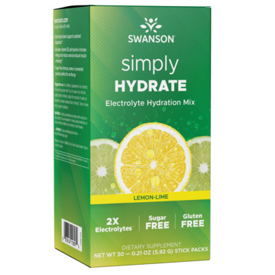 Swanson Simply Hydrate Electrolyte Hydration Mix - Lemon-Lime 30 Pkts