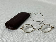 Antique Reading Eye Glasses with brown case